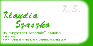 klaudia szaszko business card